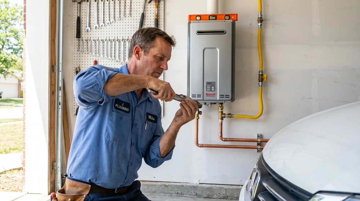 Tankless water heater installation by a Johns Plumbing LLC plumber in Aberdeen